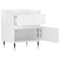 vidaXL Mesita de noche madera contrachapada blanco brillo 40x35x50 cm vidaXL Mesita de noche madera contrachapada blanco brillo 40x35x50 cm