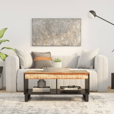 vidaXL Mesa de centro de madera maciza reciclada 90x50x40 cm