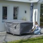 Madison Funda para muebles de jardín 200 cm redonda gris