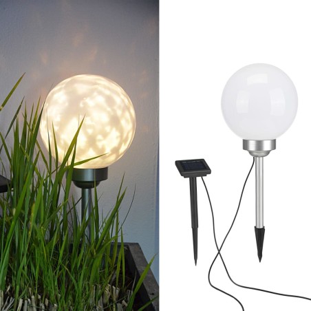 HI Lámpara LED solar giratoria de jardín en forma de bola 20 cm