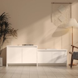 vidaXL Mueble para TV madera contrachapada blanco 146,5x35x50 cm