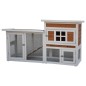 @Pet Conejera Villa blanca y marrón 147x50x80 cm @Pet Conejera Villa blanca y marrón 147x50x80 cm