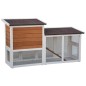 @Pet Conejera Villa blanca y marrón 147x50x80 cm @Pet Conejera Villa blanca y marrón 147x50x80 cm