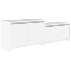 vidaXL Mueble para TV madera contrachapada blanco 146,5x35x50 cm
