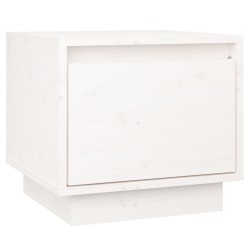 vidaXL Mesita de noche madera maciza de pino blanco 35x34x32 cm