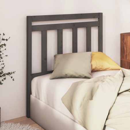 vidaXL Cabecero de cama madera maciza de pino gris 106x4x100 cm