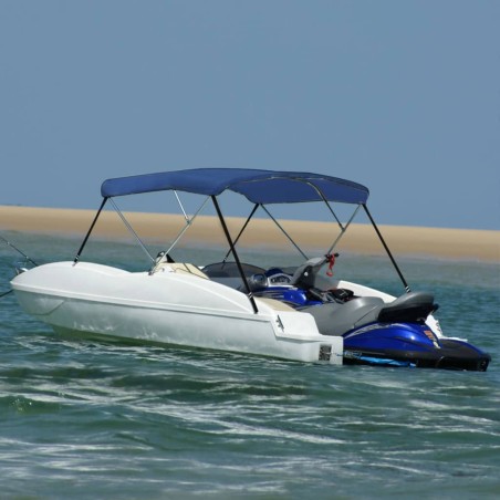 vidaXL Toldo Bimini de 3 arcos azul 183x196x137 cm