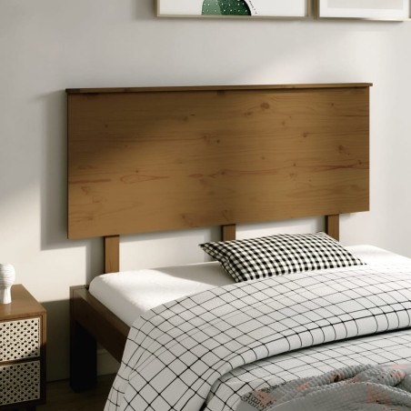 vidaXL Cabecero de cama madera maciza de pino marrón miel 139x6x82,5cm