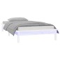 vidaXL Estructura de cama con LED madera maciza blanca 75x190 cm