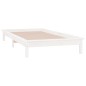 vidaXL Estructura de cama con LED madera maciza blanca 75x190 cm
