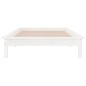 vidaXL Estructura de cama con LED madera maciza blanca 75x190 cm