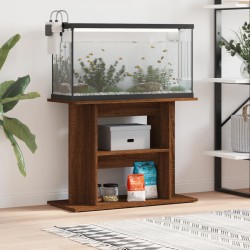vidaXL Soporte para acuario madera ingeniería roble marrón 80x35x60 cm