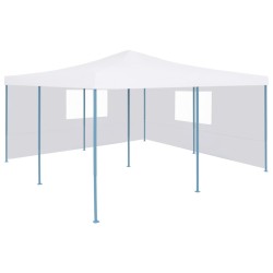 vidaXL Cenador plegable con 2 paredes blanco 5x5 m