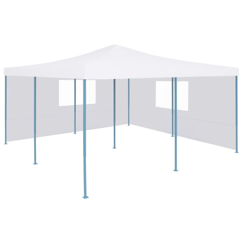 vidaXL Cenador plegable con 2 paredes blanco 5x5 m vidaXL Cenador plegable con 2 paredes blanco 5x5 m