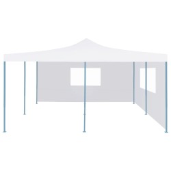 vidaXL Cenador plegable con 2 paredes blanco 5x5 m