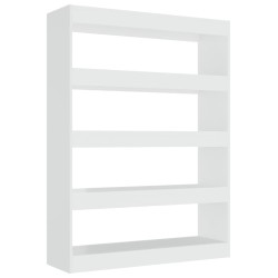 vidaXL Estantería/divisor de espacios blanco brillante 100x30x135 cm