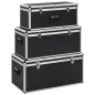 vidaXL Cajas de almacenamiento 3 unidades aluminio negro vidaXL Cajas de almacenamiento 3 unidades aluminio negro