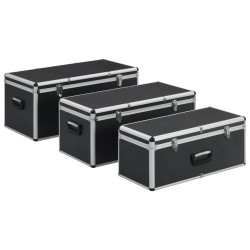 vidaXL Cajas de almacenamiento 3 unidades aluminio negro