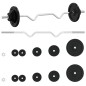 vidaXL Juego de barra con discos 30 kg hierro fundido y acero cromado vidaXL Juego de barra con discos 30 kg hierro fundido y acero cromado
