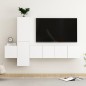 vidaXL Set de muebles de salón TV 5 piezas madera de ingeniería blanco vidaXL Set de muebles de salón TV 5 piezas madera de ingeniería blanco