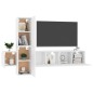 vidaXL Set de muebles de salón TV 5 piezas madera de ingeniería blanco vidaXL Set de muebles de salón TV 5 piezas madera de ingeniería blanco