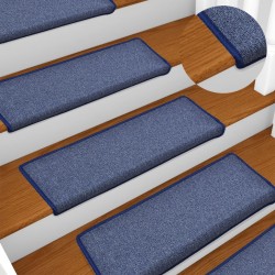 vidaXL Alfombrillas de escalera 10 unidades azul 65x21x4 cm