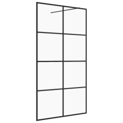 vidaXL Mampara de ducha accesible vidrio ESG claro negro 140x195 cm