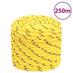 vidaXL Cuerda de barco polipropileno amarillo 16 mm 250 m