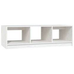 vidaXL Mesa de centro de madera maciza de pino blanco 110x50x34 cm