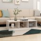 vidaXL Mesa de centro de madera maciza de pino blanco 110x50x34 cm