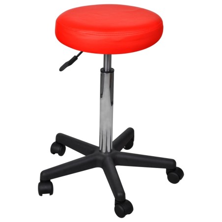 vidaXL Taburete de oficina rojo