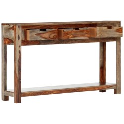 vidaXL Mesa consola con 3 cajones madera maciza sheesham 120x30x75cm