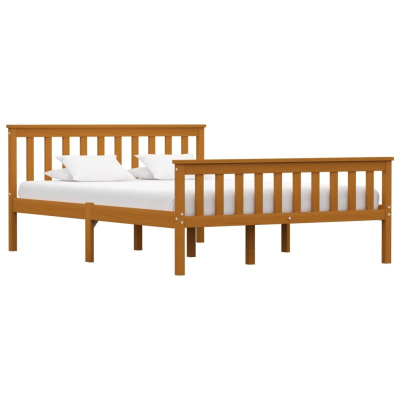 vidaXL Estructura de cama madera maciza pino marrón miel 140x200 cm vidaXL Estructura de cama madera maciza pino marrón miel 140x200 cm
