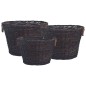 vidaXL Set de cestas apilables para leña 3 uds sauce marrón oscuro vidaXL Set de cestas apilables para leña 3 uds sauce marrón oscuro
