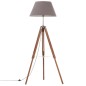 vidaXL Lámpara de trípode madera maciza de teca marrón y gris 141 cm vidaXL Lámpara de trípode madera maciza de teca marrón y gris 141 cm