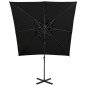 vidaXL Sombrilla voladiza con cubierta doble negro 250x250 cm vidaXL Sombrilla voladiza con cubierta doble negro 250x250 cm