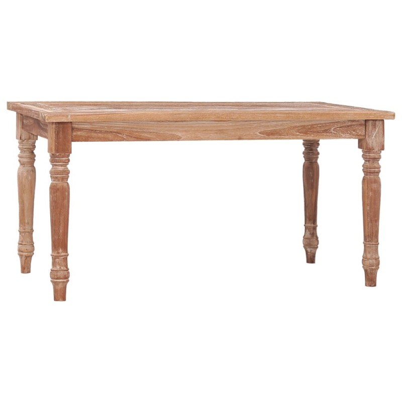 vidaXL Mesa café Batavia 90x50x45 cm madera teca maciza blanqueada