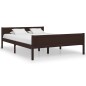 vidaXL Estructura de cama madera maciza pino marrón oscuro 140x200 cm vidaXL Estructura de cama madera maciza pino marrón oscuro 140x200 cm