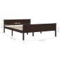 vidaXL Estructura de cama madera maciza pino marrón oscuro 140x200 cm vidaXL Estructura de cama madera maciza pino marrón oscuro 140x200 cm
