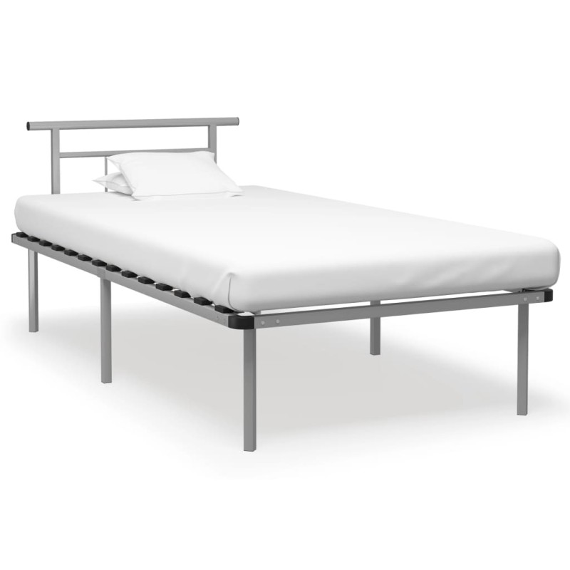 vidaXL Estructura de cama de metal gris 100x200 cm vidaXL Estructura de cama de metal gris 100x200 cm