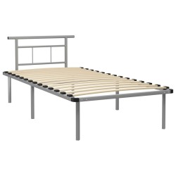 vidaXL Estructura de cama de metal gris 100x200 cm
