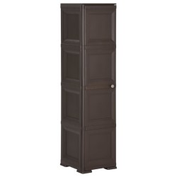 vidaXL Armario de plástico diseño de madera marrón 40x43x164 cm
