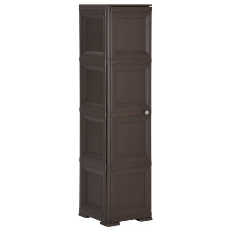 vidaXL Armario de plástico diseño de madera marrón 40x43x164 cm