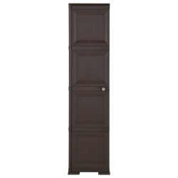 vidaXL Armario de plástico diseño de madera marrón 40x43x164 cm