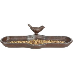 Esschert Design Bañera de pájaros marrón hierro fundido BR25
