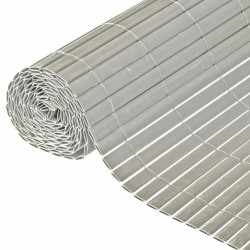 Nature Valla cañizo de ocultación jardín doble cara PVC gris 1,5x3 m 
