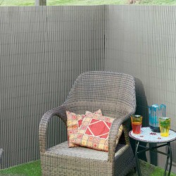 Nature Valla cañizo de ocultación jardín doble cara PVC gris 1,5x3 m 
