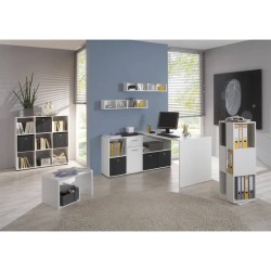FMD Mesa de centro 2 en 1 blanca 59,1x35,8x37,8 cm 