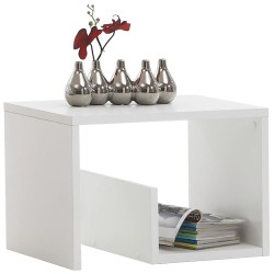 FMD Mesa de centro 2 en 1 blanca 59,1x35,8x37,8 cm 