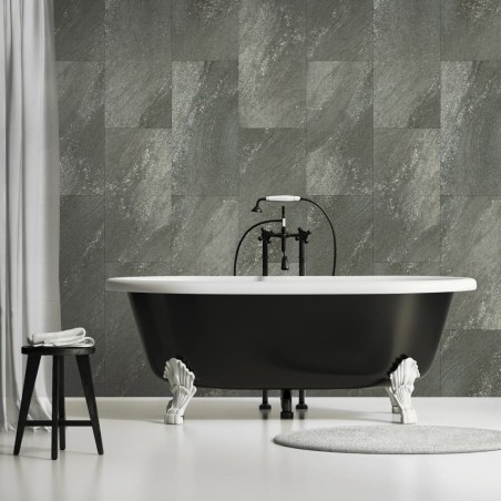 Grosfillex Baldosa de pared Gx Wall+ gris oscuro piedra 30x60cm 11 uds